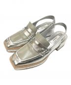 Ameriアメリ）の古着「SQUARE LOAFER SANDALS」｜シルバー