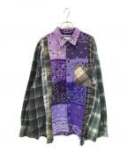 Rebuild by Needles×MIYAGIHIDETAKAリビルドバイニードルス×ミヤギヒデタカ）の古着「FLANNEL SHIRT-7 CUT WIDE SHIRT」｜マルチカラー