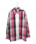 SEQUELシークエル）の古着「LINE NEL CHECK SHIRT」｜ピンク×グレー