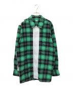 SEQUELシークエル）の古着「LINE NEL CHECK SHIRT」｜グリーン