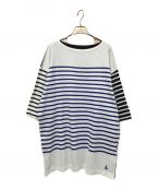 ARMOR LUX×SOPHNET.アルモーリュックス×ソフネット）の古着「S/S LOOSE FIT COLOR PANELED BRETON SHIRT」｜ホワイト×ネイビー