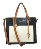 MARC JACOBSマーク ジェイコブス）の古着「GRIND COLORBLOCKED MINI TOTE BAG」｜ブラック×ベージュ