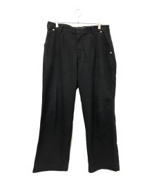 good heller（グッドヘラー）の古着「ONE TUCK WIDE STRAIGHT WORK PANTS」｜ブラック