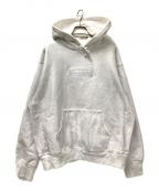 SUPREME×MM6 Maison Margielaシュプリーム×エムエムシックス メゾンマルジェラ）の古着「Foil Box Logo Hooded Sweatshirt」｜シルバー×ホワイト