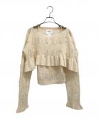 Ameriアメリ）の古着「MANY WAY JACQUARD SHORT KNIT TOP」｜アイボリー