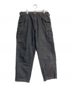 sanse sanse×SHIPS anyサンセサンセ×シップスエニィ）の古着「KARMA PANTS DENIM　ブラック　デニム　カーゴパンツ」｜グレー