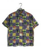 HUMAN MADEヒューマンメイド）の古着「Patchwork Printed S/S Shirt」｜ブルー