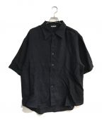 AURALEEオーラリー）の古着「LINEN SILK TWEED HALF SLEEVED SHIRT　24SS 　A24SS01LS」｜ブラック