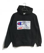 SUPREME×Championシュプリーム×チャンピオン）の古着「Label Hooded Sweatshirt」｜ブラック