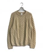 NIKEナイキ）の古着「CABLE KNIT SWEATER LS RATTAN　DQ5177-206」｜ベージュ