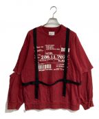 SHAREEFシャリーフ）の古着「SEPARATE SLEEVE BIG SWEAT　19315044」｜レッド