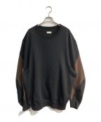 DRIES VAN NOTENドリスヴァンノッテン）の古着「Handy Panel Sleeve Crew Sweatshirt　 24AW　242-021172-9614-900」｜ブラック×ブラウン