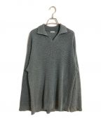 Blanc YMブランワイエム）の古着「Skipper Knit Shirt/スキッパーニットシャツ」｜ブルー