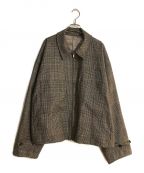 steinシュタイン）の古着「OVER SLEEVE DRIZZLER JACKET(WINDOW PEN)/オーバースリーブドリズラージャケット」｜ベージュ