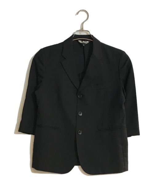 BLACK COMME des GARCONS（ブラック コムデギャルソン）BLACK COMME des GARCONS (ブラック コムデギャルソン) 3Bジャケット ウールトロハーフスリーブジャケット ブラック サイズ:Sの古着・服飾アイテム