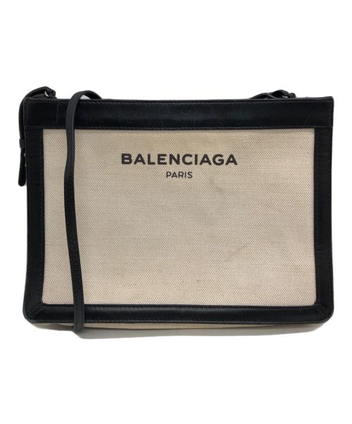 BALENCIAGA（バレンシアガ）BALENCIAGA (バレンシアガ) キャンバスロゴショルダーバッグ ベージュの古着・服飾アイテム