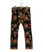 FACETASMファセッタズム）の古着「LION FLOWER FLANNEL PANTS」｜ブラック