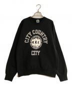 CITY COUNTRYシティーカンパニー）の古着「CITY COTTON SWEAT SHIRT/シティコットンスウェットシャツ」｜ブラック