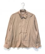 STEVEN ALANスティーブンアラン）の古着「VOIL/CHECK CAMP COLLAR SHIRT-WIDE/シャツ」｜ブラウン