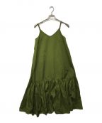 CLANEクラネ）の古着「VOLUME GATHER CAMISOLE DRESS」｜グリーン