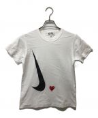 PLAY COMME des GARCONS×NIKEプレイ コムデギャルソン×ナイキ）の古着「コラボロゴTシャツ」｜ホワイト