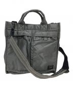 PORTERポーター）の古着「PX TANKER  2WAY VERTICAL TOTE BAG(M)」｜グレー(シルバーグレー)