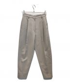 CLANEクラネ）の古着「ROUNDED LINE TUCK PANTS」｜ベージュ