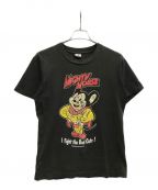 FRUIT OF THE LOOMフルーツオブザルーム）の古着「MIGHTY MOUSE プリントTシャツ」｜ブラック