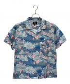 stussyステューシー）の古着「CLOUD AND BIRDS SHIRT アロハシャツ」｜ブルー