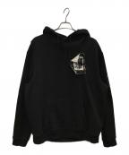 RAF SIMONS×FRED PERRYラフシモンズ×フレッドペリー）の古着「PRINTED PATCH HOODED SWEAT」｜ブラック