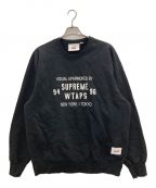 WTAPS×SUPREMEダブルタップス×シュプリーム）の古着「Crewneck Sweatshirt」｜ブラック