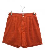 AURALEEオーラリー）の古着「SHUTTLE GEORGETTE CLOTH DOUBLE SHORTS」｜オレンジ