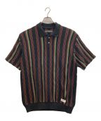 WACKO MARIAワコマリア）の古着「24SS STRIPED JACQUARD SUMMER KNIT POLO SHIRT」｜ブラウン