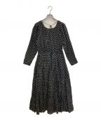 ne quittez pasヌキテパ）の古着「Dot Print Tuck Sleeve Dress」｜ブラック