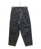 Graphpaperグラフペーパー）の古着「Selvage Denim Two Tuck Tapered Pants」｜インディゴ