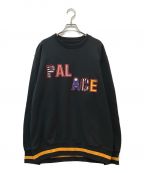 PALACEパレス）の古着「pal pal crew 刺繍ロゴスウェット」｜ブラック