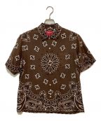 SUPREMEシュプリーム）の古着「Bandana Silk S/S Shirt」｜ブラウン