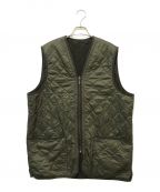 Barbourバブアー）の古着「POLARQUILT WAISTCOAT/ZIP IN LINER」｜カーキ