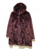 1piu1uguale3ウノピュウノウグァーレトレ）の古着「WRAP COAT /ECO FUR　MRC137」｜ボルドー