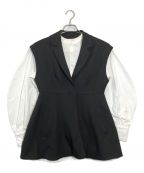 Ameriアメリ）の古着「PEPLUM JACKET WITH PUFF BLOUSEジレ」｜ブラック