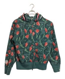 A BATHING APE（アベイシングエイプ）の古着「チューリップカモシャークフルジップフーディー」｜グリーン