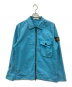 STONE ISLANDストーンアイランド）の古着「OLD EFFECT CANVAS OVERSHIRT(オールド エフェクト キャンバス オーバーシャツ)」｜ブルー