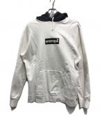 SUPREME×COMME des GARCONS SHIRTシュプリーム×コムデギャルソンシャツ）の古着「14SS Box Logo Pullover Hoodie」｜ホワイト×ブラック