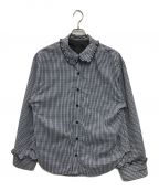 rosy monsterロージーモンスター）の古着「mellow frill check shirt(メロウ フリル チェック シャツ)」｜ネイビー