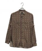 Needlesニードルズ）の古着「Band Collar Work Shirt(バンド カラー ワーク シャツ)」｜ブラウン