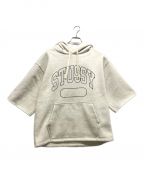 stussyステューシー）の古着「SS BOXY CROPPED HOOD」｜ライトグレー