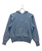 Champion REVERSE WEAVEチャンピオン リバース ウィーブ）の古着「90S パーカー　ワンポイント刺繍　USA製」｜ブルー