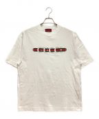 GUCCIグッチ）の古着「“GUCCI”プリント コットンジャージー Tシャツ」｜ホワイト