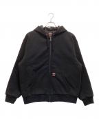 SUPREME×Dickiesシュプリーム×ディッキーズ）の古着「Quilted Lined Zip Up Hooded Sweatshirt / キルテッド ラインド ジップ アップ フーデッドスウェットシャツ 24FW」｜ブラック