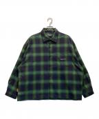 TIGHTBOOTH PRODUCTIONタイトブースプロダクション）の古着「OMBRE L/S SHIRT / オンブレ ロングスリーブ シャツ チェック フランネル 24AW」｜グリーン×ネイビー